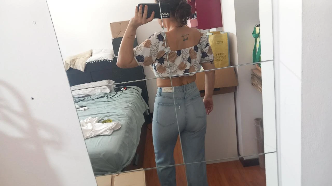 Top corto con flores / Diseño floral Talla M | Crop top florido, Talla M | Sin marca – photo 6